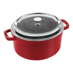 4 qt, Round, Glass Lid Dutch Oven, Cherry
