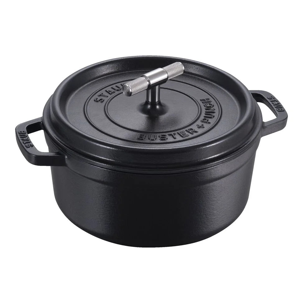 4 qt, Round, Dutch Oven Buster And Punch, Black Matte