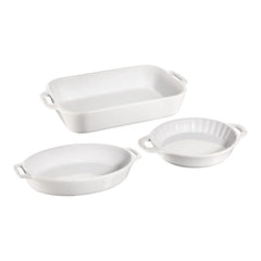 3-pc, Mixed Baking Dish Set, white