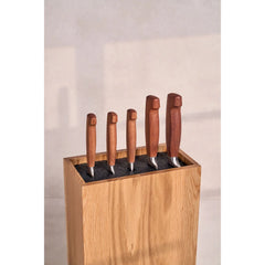 6-pc, Kotibe Wood Handle Knife Block Set, brown