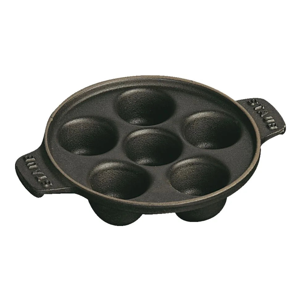 5.5-inch, Escargot Dish with six holes, black matte