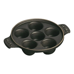5.5-inch, Escargot Dish with six holes, black matte