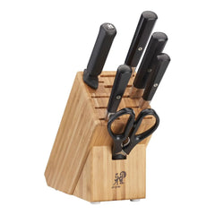 7-pc, Knife block set, brown