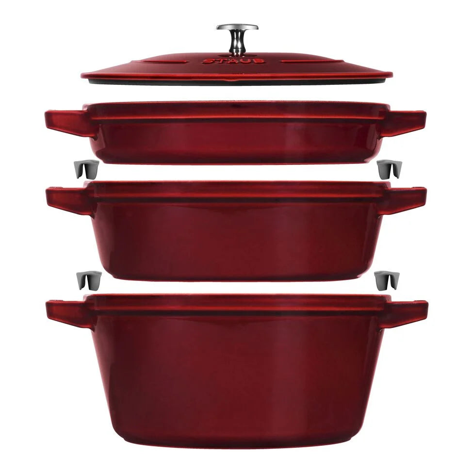 4-pc Stackable Set, Grenadine, Cast Iron