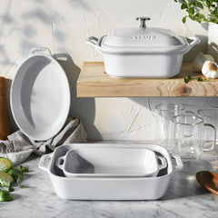 5-pc, Mixed Baking Dish Set, white