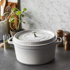 7 qt, Round, Dutch Oven, White Truffle