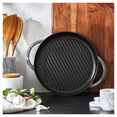 10-inch, Round Double Handle Pure Grill, graphite grey