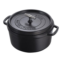 7 qt, Round, Dutch Oven Buster And Punch, Black Matte