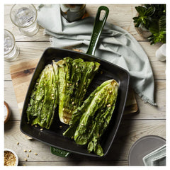 12-inch, Cast Iron, Square, Grill Pan, Basil
