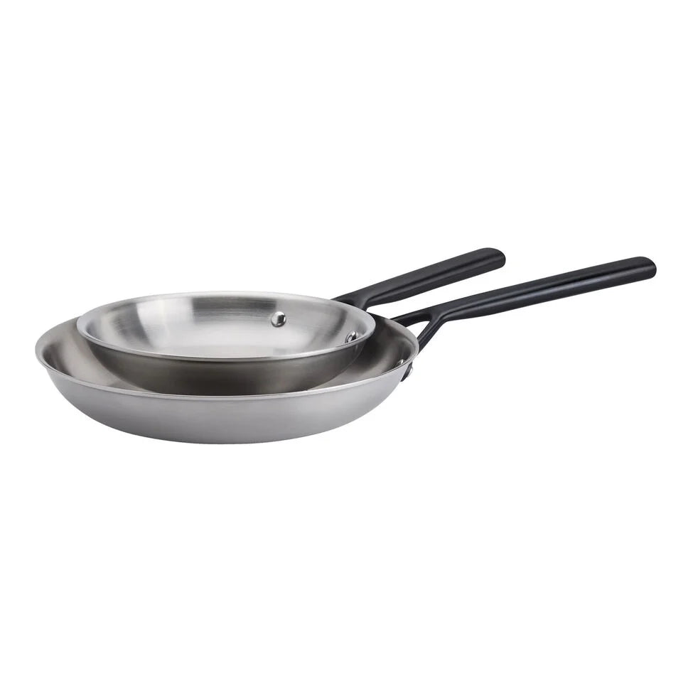 2-pc, Stainless Steel Fry Pan Set