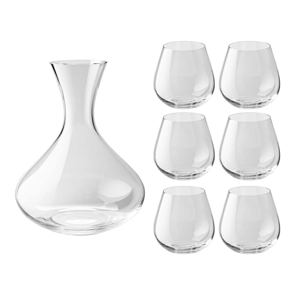 7-pc Stemless Wine Glass And Decanter Set