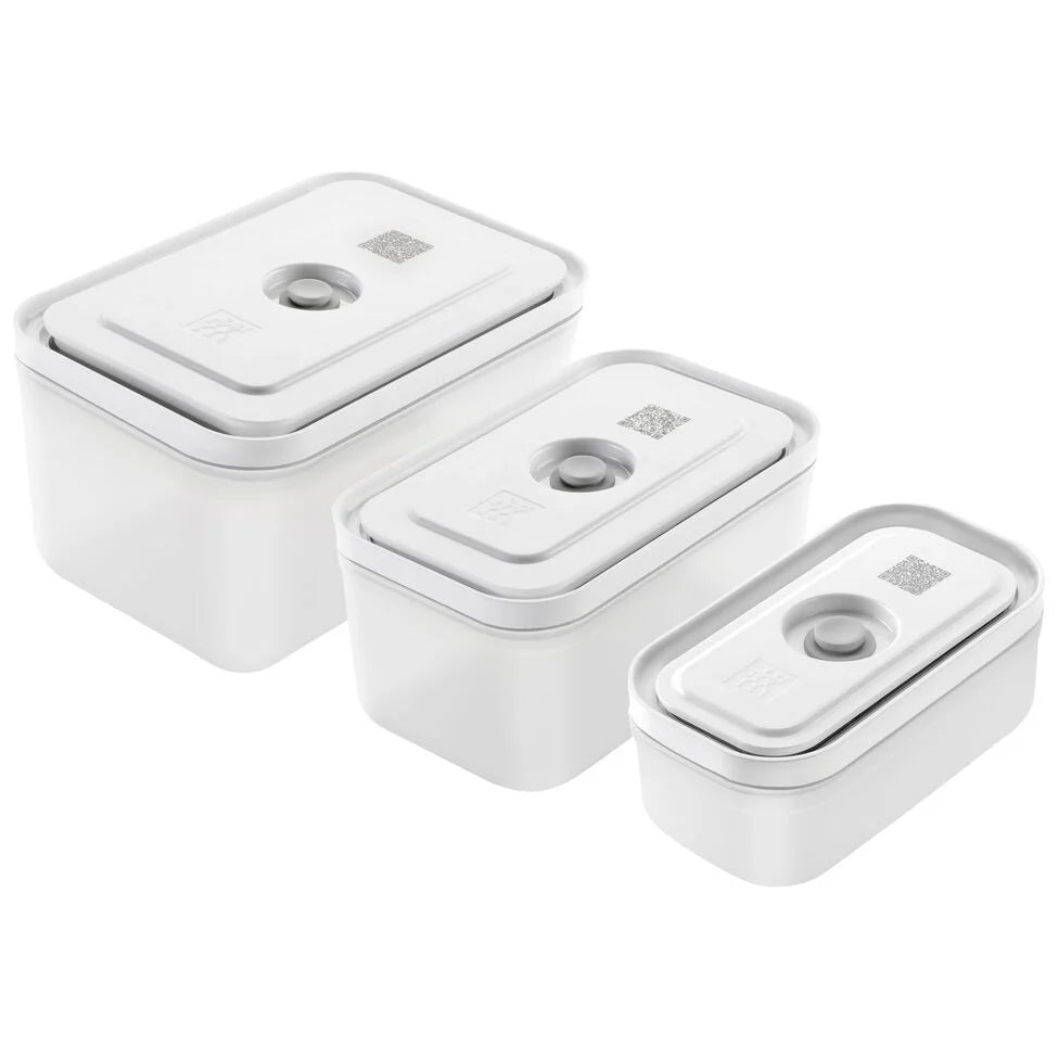 S/M/L / 3-pc, Vacuum Container, Plastic, Semitransparent-grey