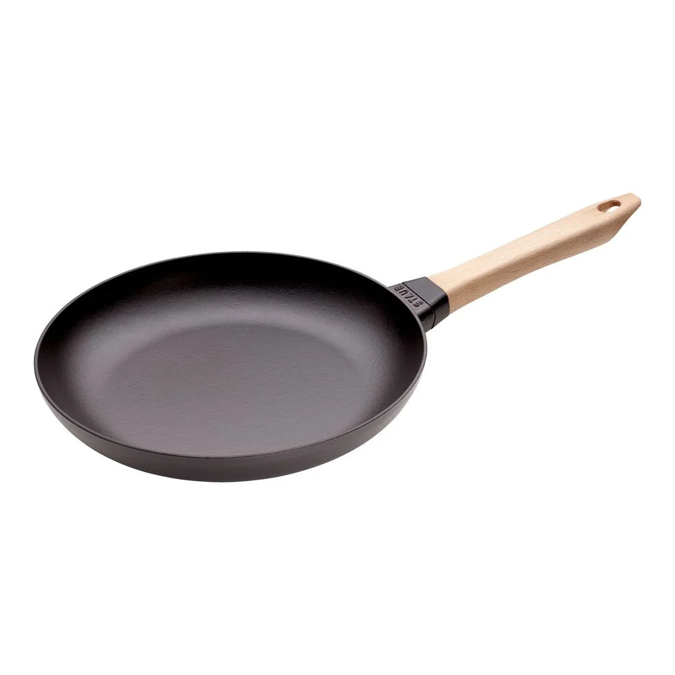 11-inch, Fry Pan Wooden Handle, Black Matte
